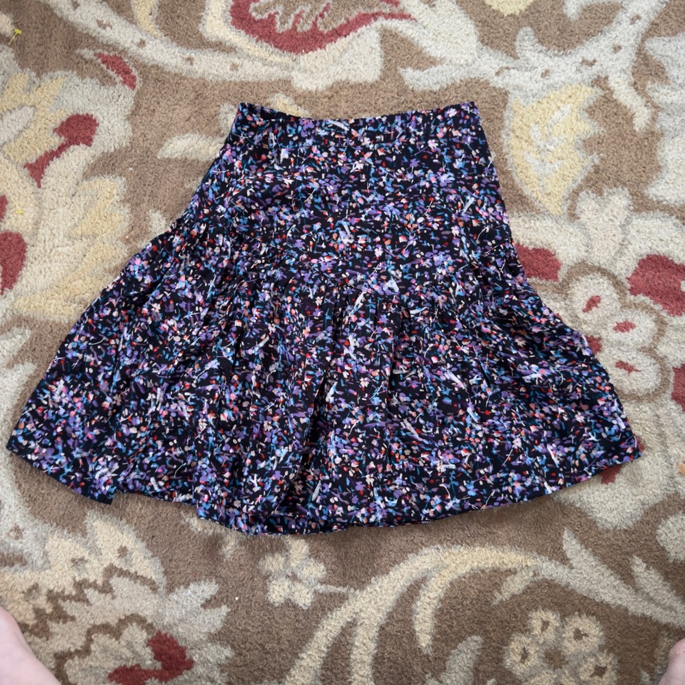 Joie Luella Skirt Size 00 Caviar Multi Floral Mini Flowy NWT MSRP $228